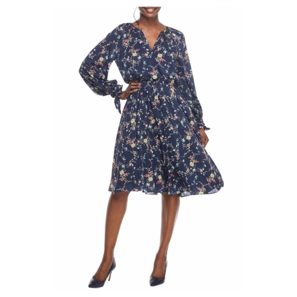 Gal Meets Glam Bonnie Floral Print Blouson Dress‎ Size 4